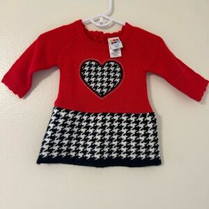 Healthtex Red and Black Houndstooth Heart Dress